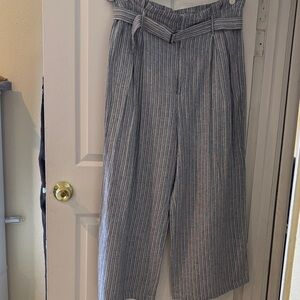 Banana Republic Blue Striped Wide Leg Pants